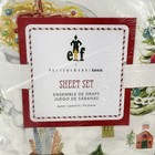 Pottery Barn Teen Buddy Elf Holiday Queen Size 100  Cotton Sheet Set Brand New 