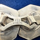 Deco Foster   Bailey Sterling Silver Blue Guilloche Enamel Cufflinks Vtg