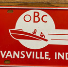 Evansville Indiana Booster License Plate Car Obc Outboard Boating Club Steel