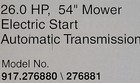 Sears Craftsman Fs5500 26 0 Hp Hydro 54  Garden Tractor 917 276880 Owners Manual