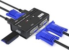 Vga Kvm Switch  2 Port Usb Vga Kvm Switch For 2 Computers Share 1 Monitor Key   