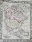 Vtg Antique 1864 Mitchell s New General Atlas Book Map North America Canada Usa