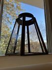 Vintage Brass Light Shades  Hexagonal Framed  Flat Glass  2-1 8  Fitter