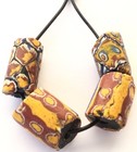 4 Old Venetian Antique Multi Millefiori African Glass Trade Beads 