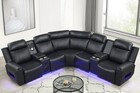 New Led 101  Modern Power Recliner Sectional W  Bt Speaker Wireless Charge Black