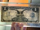1899 Black Eagle Silver Certificate Bill Encased Paper Weight  Antique Currency 