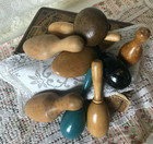 Lot Vintage Wood Darning Eggs Mushroom Sock Darners Sewing Collection Display