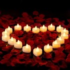 2000 Artificial Rose Petals   24 Led Tea Light Candles Set For Romantic Decor