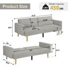 Multi-functional Futon Sofa Single Bed Sleeper Convertible Couch Foldable Modern