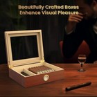 20-30ct Cigar Humidor Cedar Wood Case Glasstop Tobacco Box