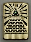 Eye Of Providence 49060 Deep Carved Design Brass Armor Zippo Lighter New