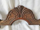 Carved Solid Oak Pediment Crest Crown Vintage 16  Wide
