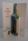 Vintage Hallmark Birthday Greeting Card Bottle Of Booze   A Mouse Pop Up Used