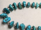 Vintage Navajo Necklace Turquoise With Handmade Seamed Sterling Silver Beads
