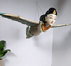 Flying Winged Dewi Sri Goddess Mobile Spirit Chaser Carved Wood Bali Art Vintage