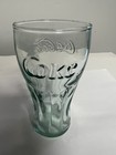 Coca Cola Glass Embossed Green Tint 4 1 2 Inches Tall Coke Ig