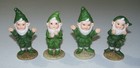 Vintage Lefton Christmas Gnome Elf Ceramic Figurine 4  Tall - Lot Of 4