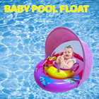 Inflatable Baby Pool Float With Upf50  Sun Protection Canopy  Adjustable Safety