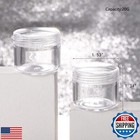 100 Count Clear Plastic Sample Containers 20g Empty Jars Cosmetic Containers 