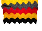 Vintage Chevron Boiled Wool Afghan Blanket Scatter Rug Lap Thick Quilt Zigzag