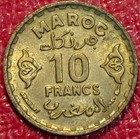 Ahigh Grade Au 1371 1952 Morocco 10 Francs Coin-oct1167