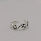 Adjustable Birthday Gift For Women s Solid Metal Wave Style Toe Ring 925 Silver