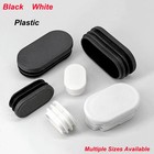 Plastic Oval Oblong Blanking End Cap Rectangle Tube Pipe Inserts Plugs Bung