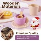 Buyger Kids Wooden Tea Party Set For Little Girls Toddler Pretend Play Food Kitc