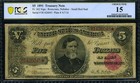 Fr  362  5 1891 Treasury Note Choice Pcgs Fine 15
