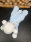 Eden Blue Terry Cloth Waffle Weave Thermal Plush Floppy Lamb Sheep 11  Lovey