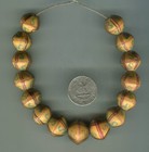 African Trade Beads Vintage Antique Venetian Old Glass Fancy Yellow King Beads