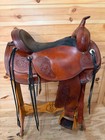 17    Circle Y Flex-lite Basket Flower Western Trail Saddle Model 1552