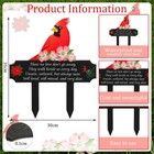 Cardinal Grave Decoration Loss Of Mother Father For Cemetery Metal Memorial S   