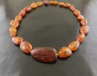 100  Natural Victorian Antique Cognac Baltic Amber Beads Necklace 54grams 22inch
