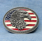 America Bald Eagle Belt Buckle Flag Patriotic Cowboy Biker Vtg 2002 Ejc   gta662