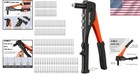 4-in-1 Rivet Gun Kit With 200 Rivets   Interchangeable Nosepieces For Metal
