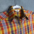 Vintage Levi s Orange Tab 70s Plaid Button Up Shirt Long Sleeve Western  Medium