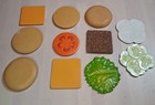 Vtg Wendy s Promo Ceramic Hamburger Coaster Set   3 Extra Pieces Free Shipping