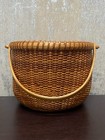 Wicker Woven Wall Basket Handle Hanger County Farmhouse Decor