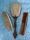 Vintage Regents Of London   2 brush   Mirror  Comb   Perfume Bottle Vanity Set