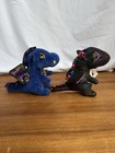 Ty Beanie Boos Anora   Saffire Dragon Plush Lot Of 2 Glitter Tags Attached