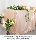 60inx102in Sequin Tablecloth For Wedding party- Champagne Blush