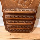 Vintage Wooden Thimble Wall Hanging Shelf Barn W water Wheel Engraving 