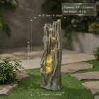 Tree Stump Waterfall Fountain Led Lighted Outdoor Garden Decor