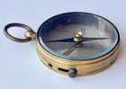 Vintage Antique France Brass Pocket Compass 1 5    Beveled Glass Needle Lock Works