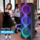 Portable Triple 10  Subwoofer Bluetooth Party Speaker Dj Karaoke Led System Mic