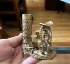Vintage Sf Cherub Lipstick Perfume Holder Gold Tone Filigree Vanity Caddy