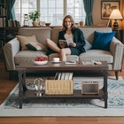 Rectangle Coffee Tables For Living Room  Wood Rectangular Coffee Table  2 Tie   