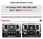 For Dodge Ram 1500 2500 3500 2013-2018 Android 14 Car Radio Gps Carplay 2gb 32gb