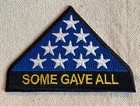 In Memoriam Patch Some Gave All Iron-on Embroidered American Flag Veteran Kia